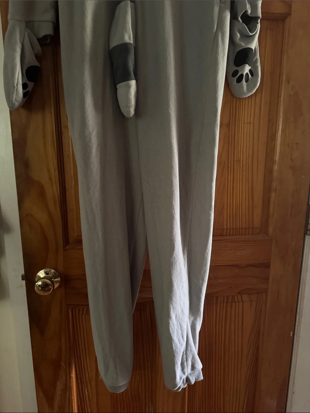 Gray Hooded Raccoon Fleece Zip-Up